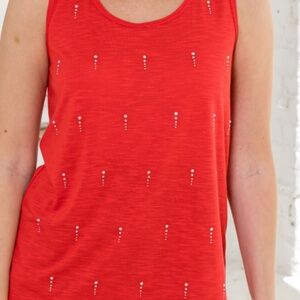 NWT Vocal sleeveless red top with stone detail.
